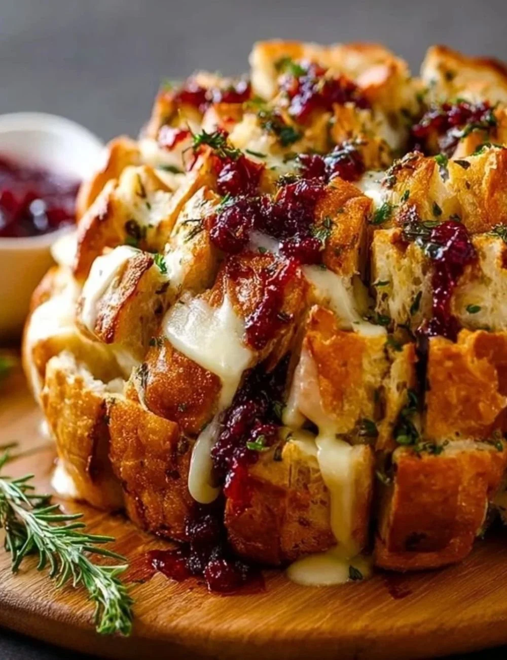 Pull-Apart Sourdough Brie and Cranberry Bread