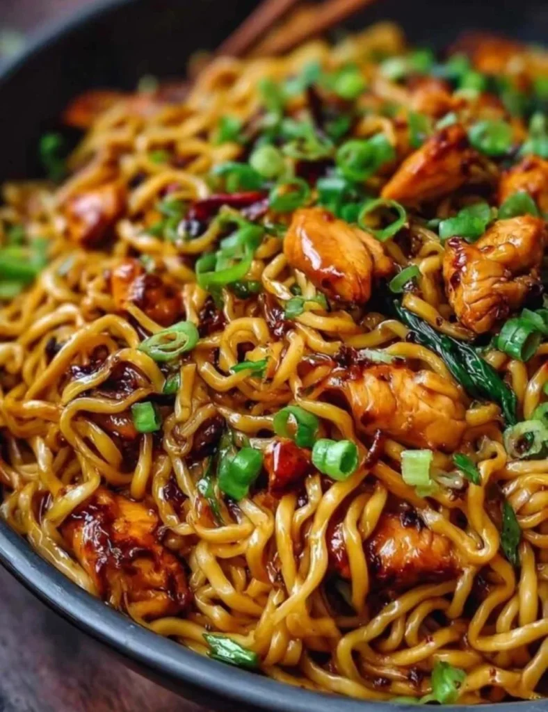 Sticky Garlic Chicken Noodles