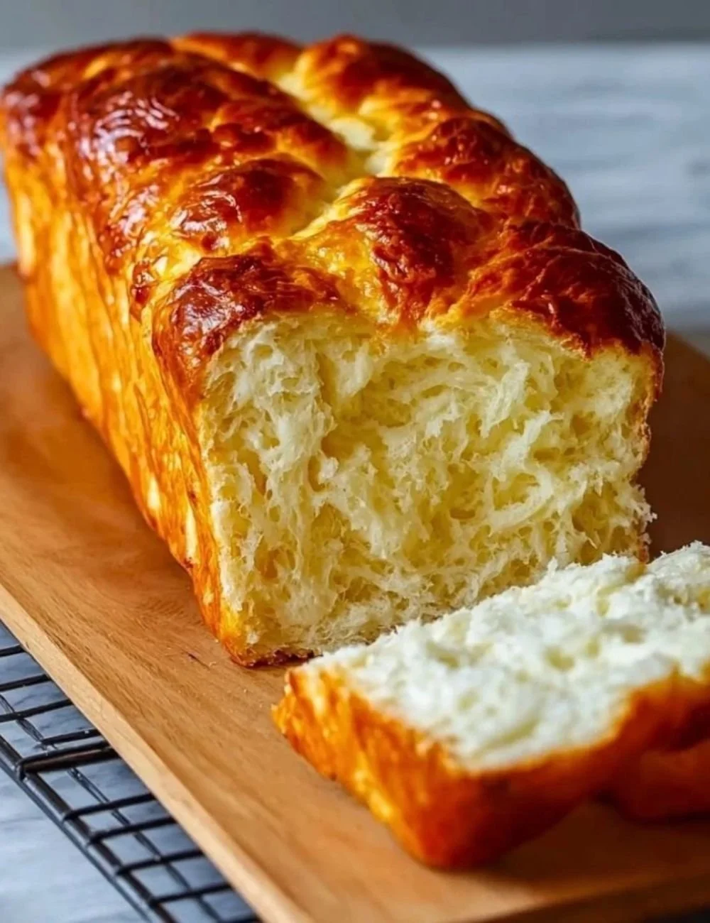 Loaf of zero carb yogurt bread with a slice cut out