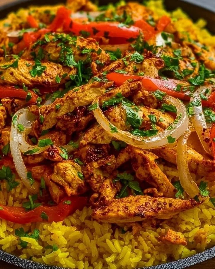 Flavorful Chicken Fajita Rice dish with vibrant veggies and spices.