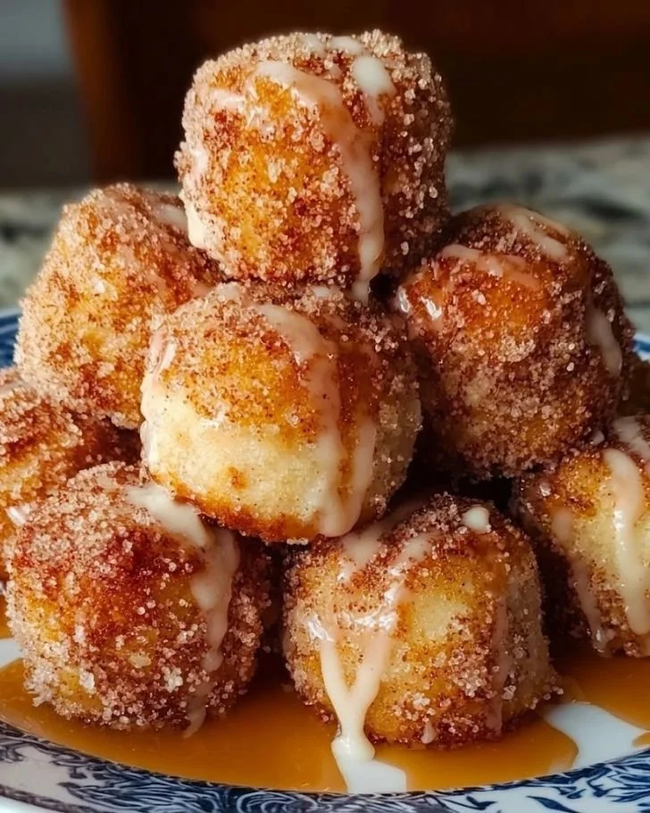 Plate of freshly baked Cinnamon Sugar Biscuit Bites.