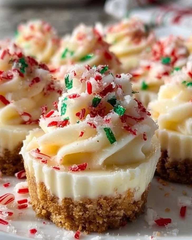No Bake Christmas Mini Cheesecakes