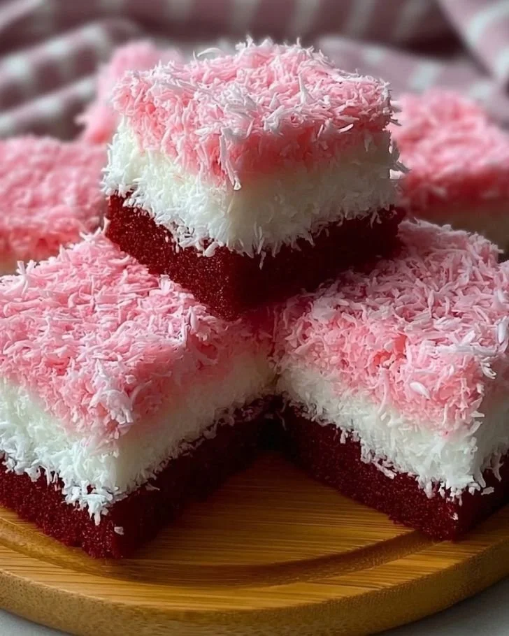 Pink Coconut Snowball Cake Bars