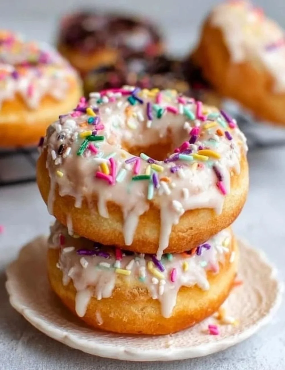 Quick and easy vegan donuts recipe with sprinkles on top