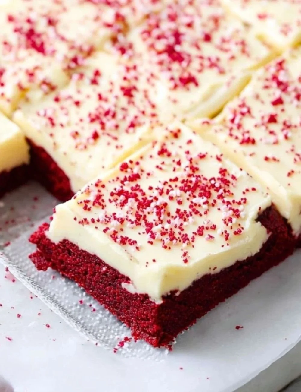 Red Velvet Cookie Bars