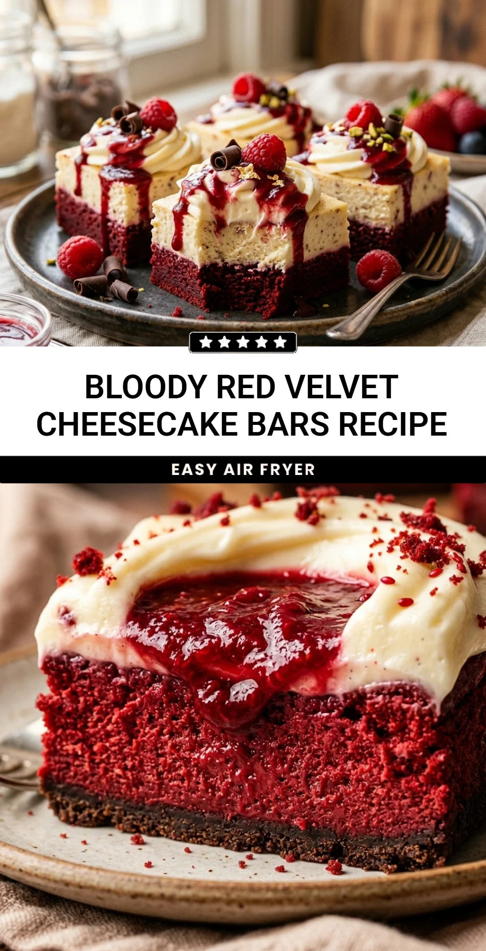 Bloody Red Velvet Cheesecake Bars Recipe