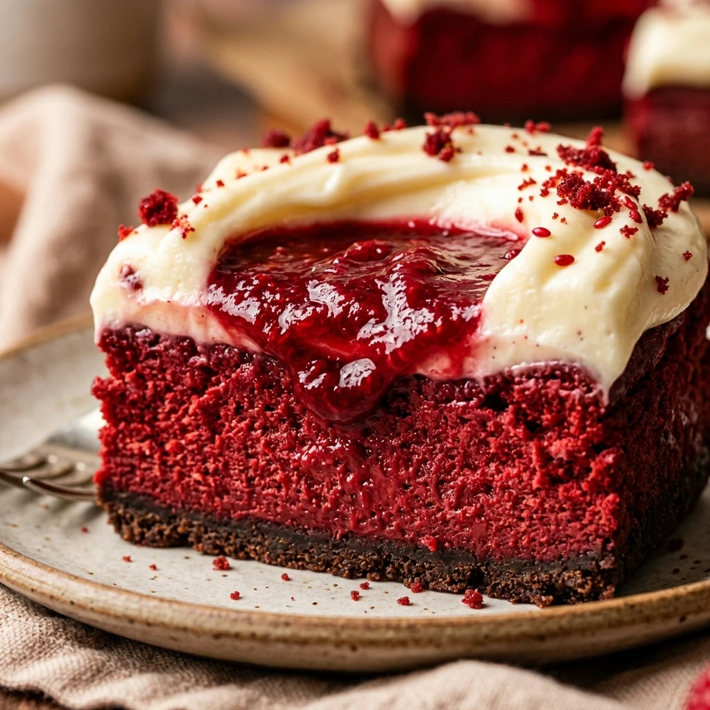 Bloody Red Velvet Cheesecake Bars Recipe