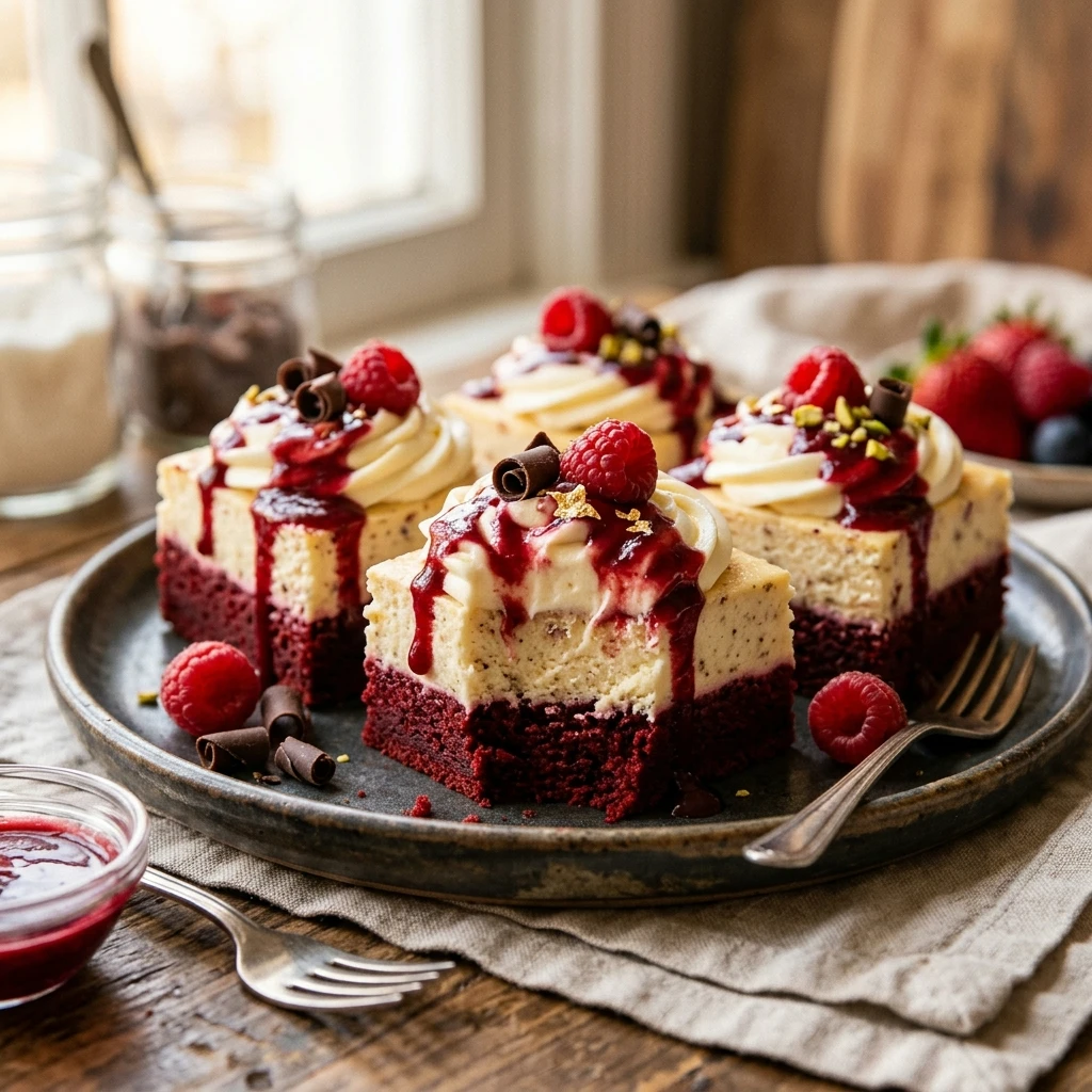 Bloody Red Velvet Cheesecake Bars Recipe