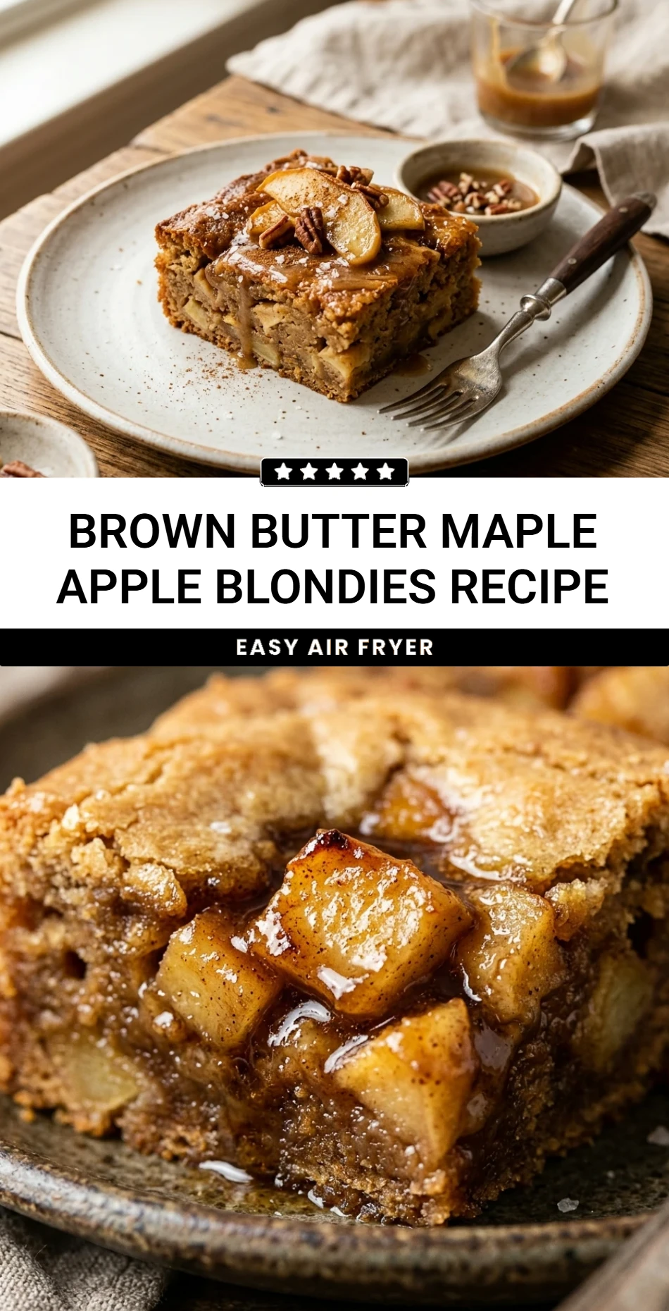 Brown Butter Maple Apple Blondies Recipe