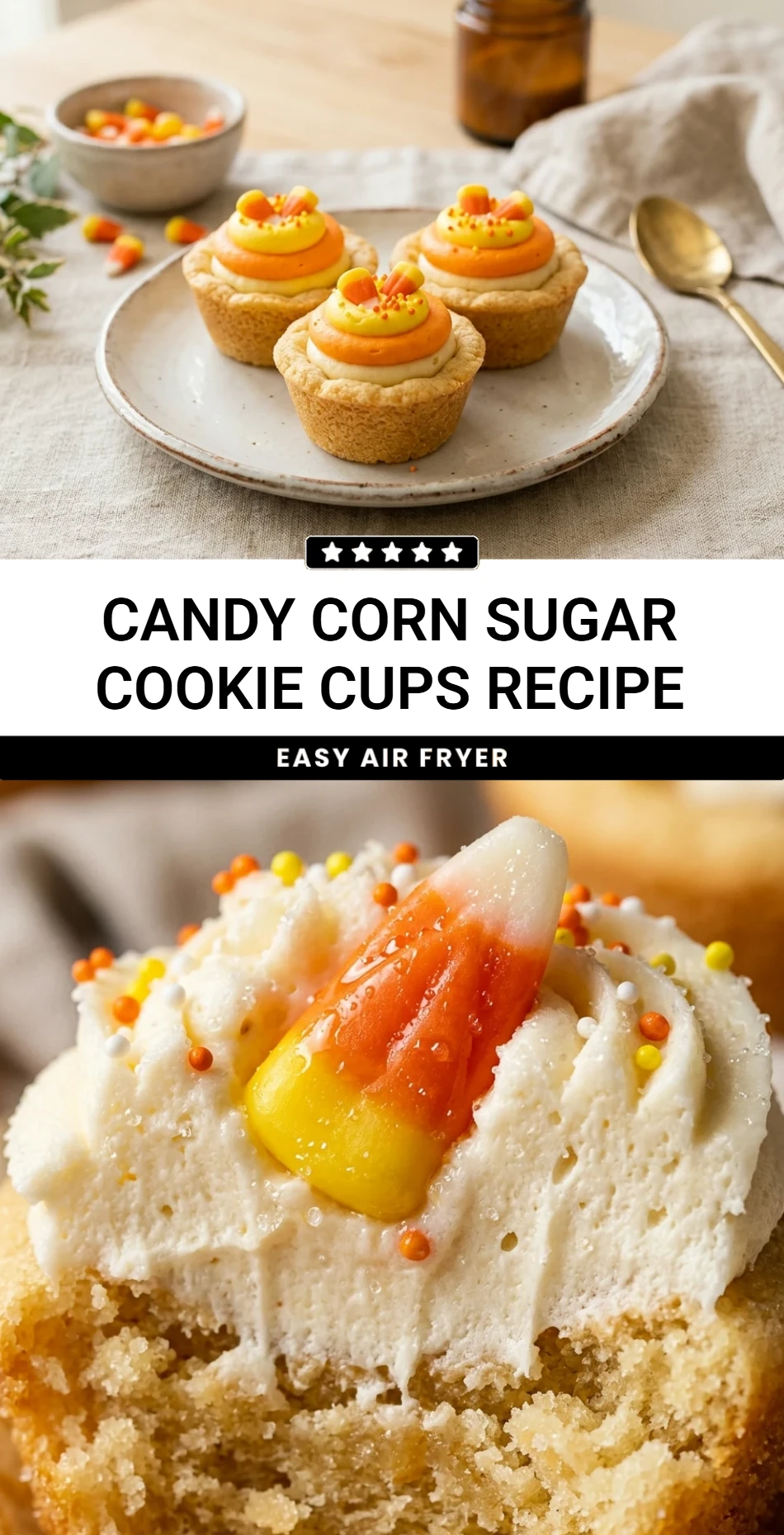 Candy Corn Sugar Cookie Cups Recipe