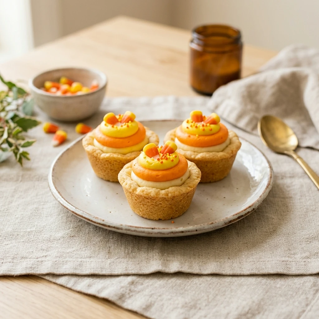 Candy Corn Sugar Cookie Cups Recipe