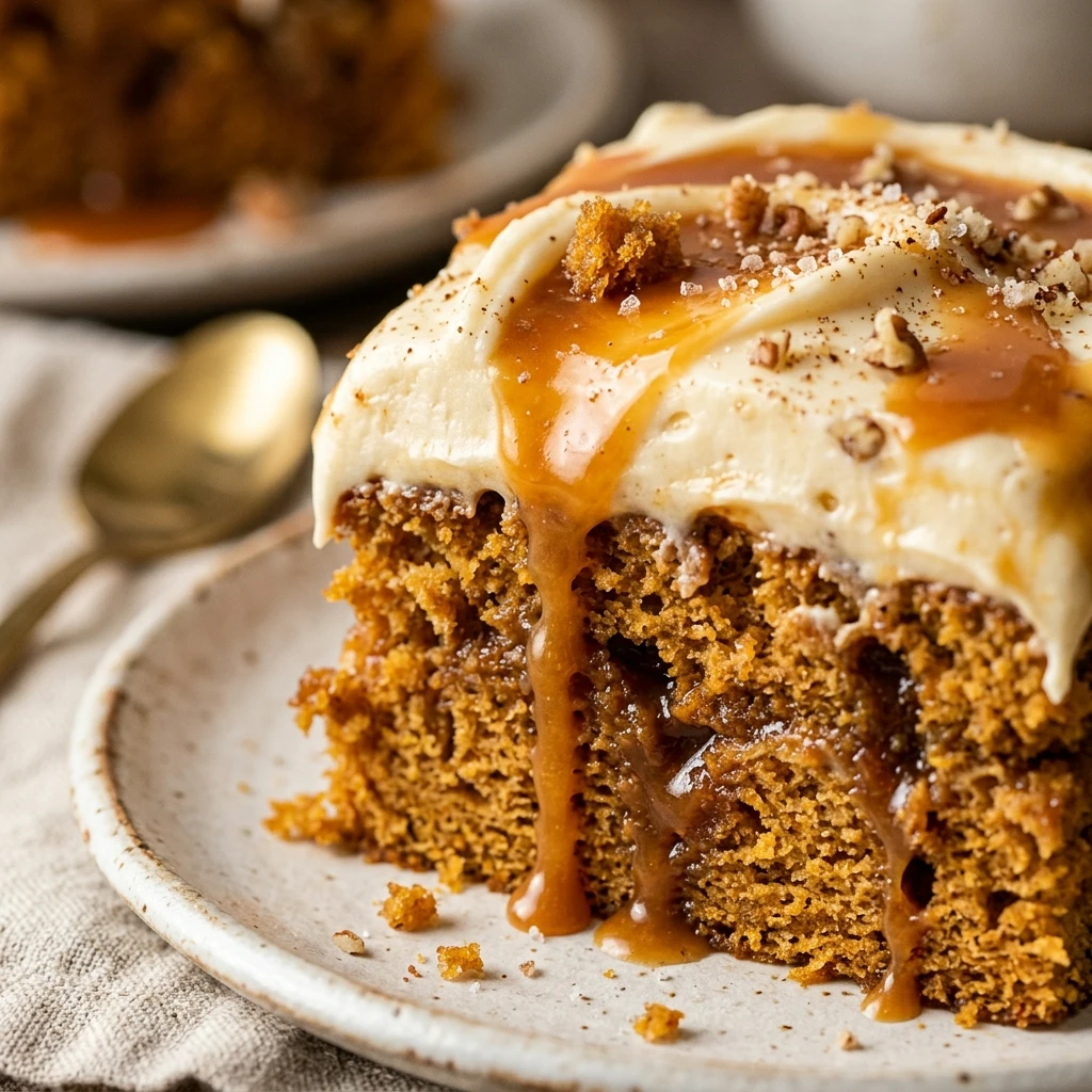 Caramel Pumpkin Poke Cake Recipe