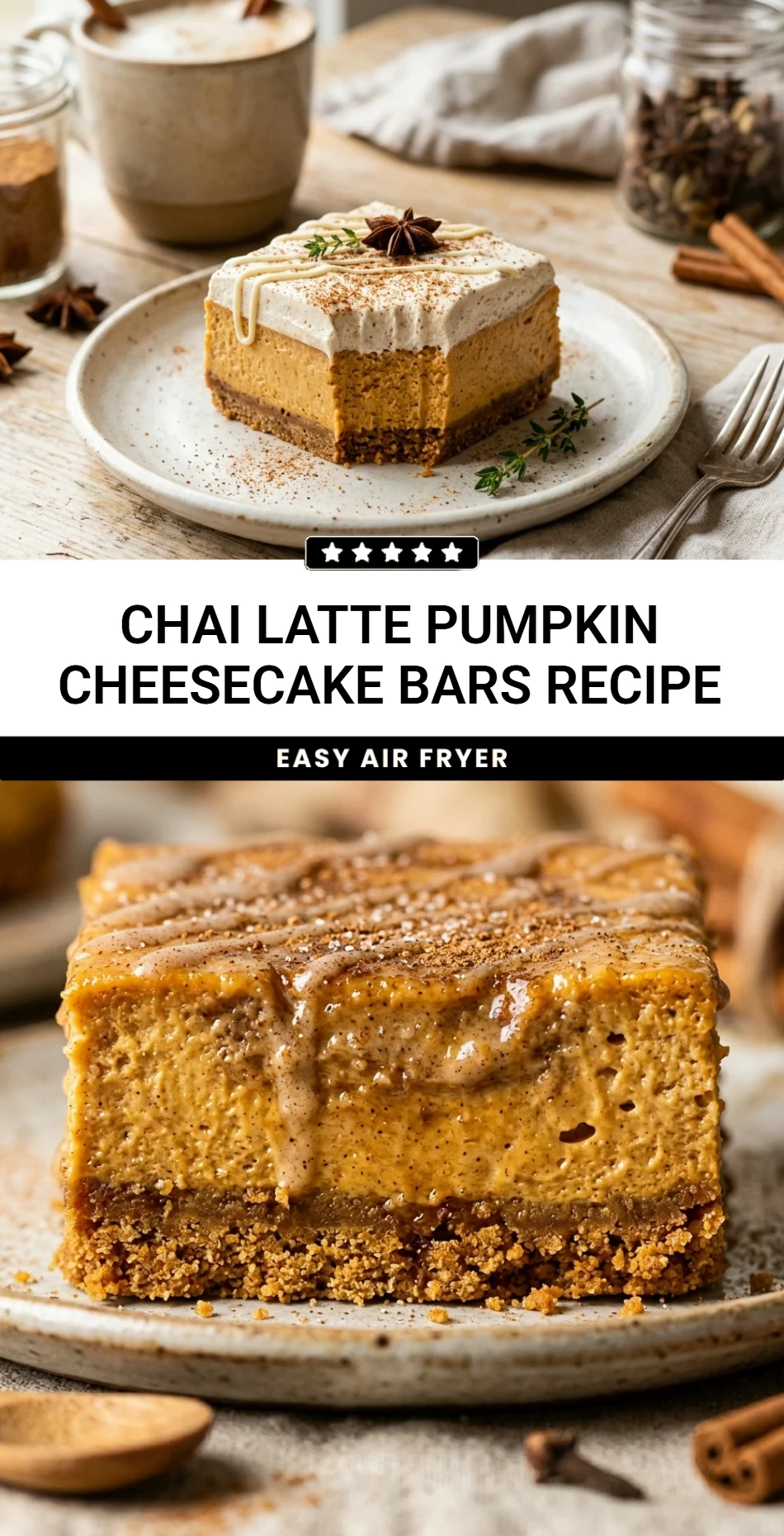 Chai Latte Pumpkin Cheesecake Bars Recipe