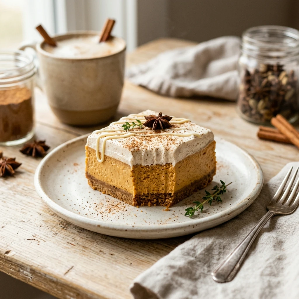 Chai Latte Pumpkin Cheesecake Bars Recipe