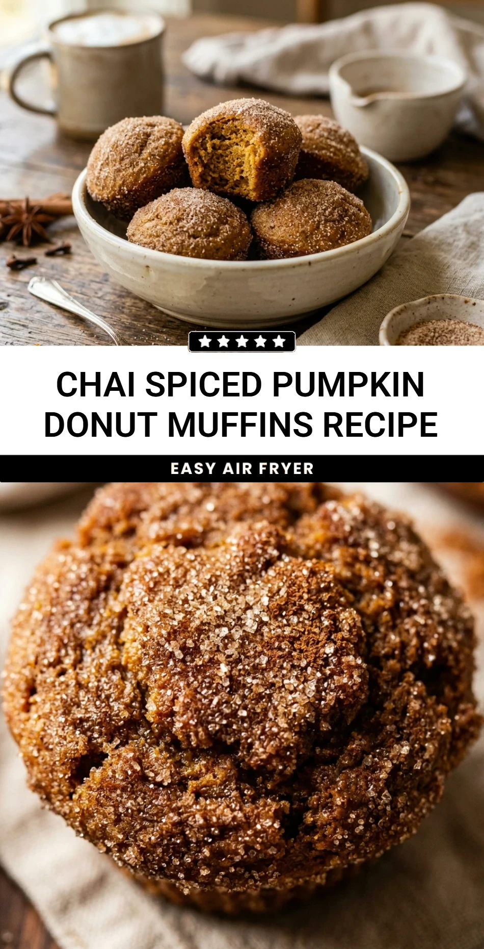 Chai Spiced Pumpkin Donut Muffins Recipe