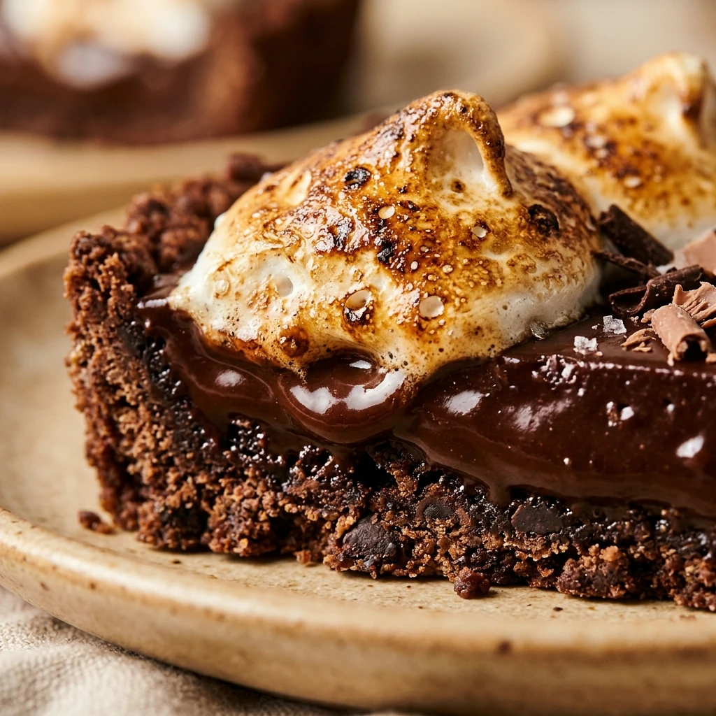 Chocolate Marshmallow Tart with Cookie Crust