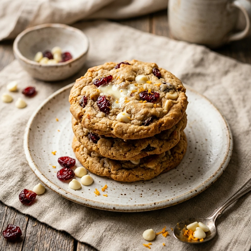 Cranberry Orange White Chocolate Chip Cookies