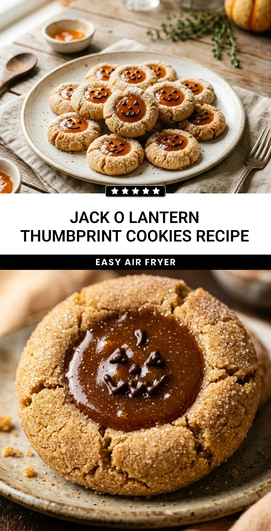 Jack O Lantern Thumbprint Cookies Recipe