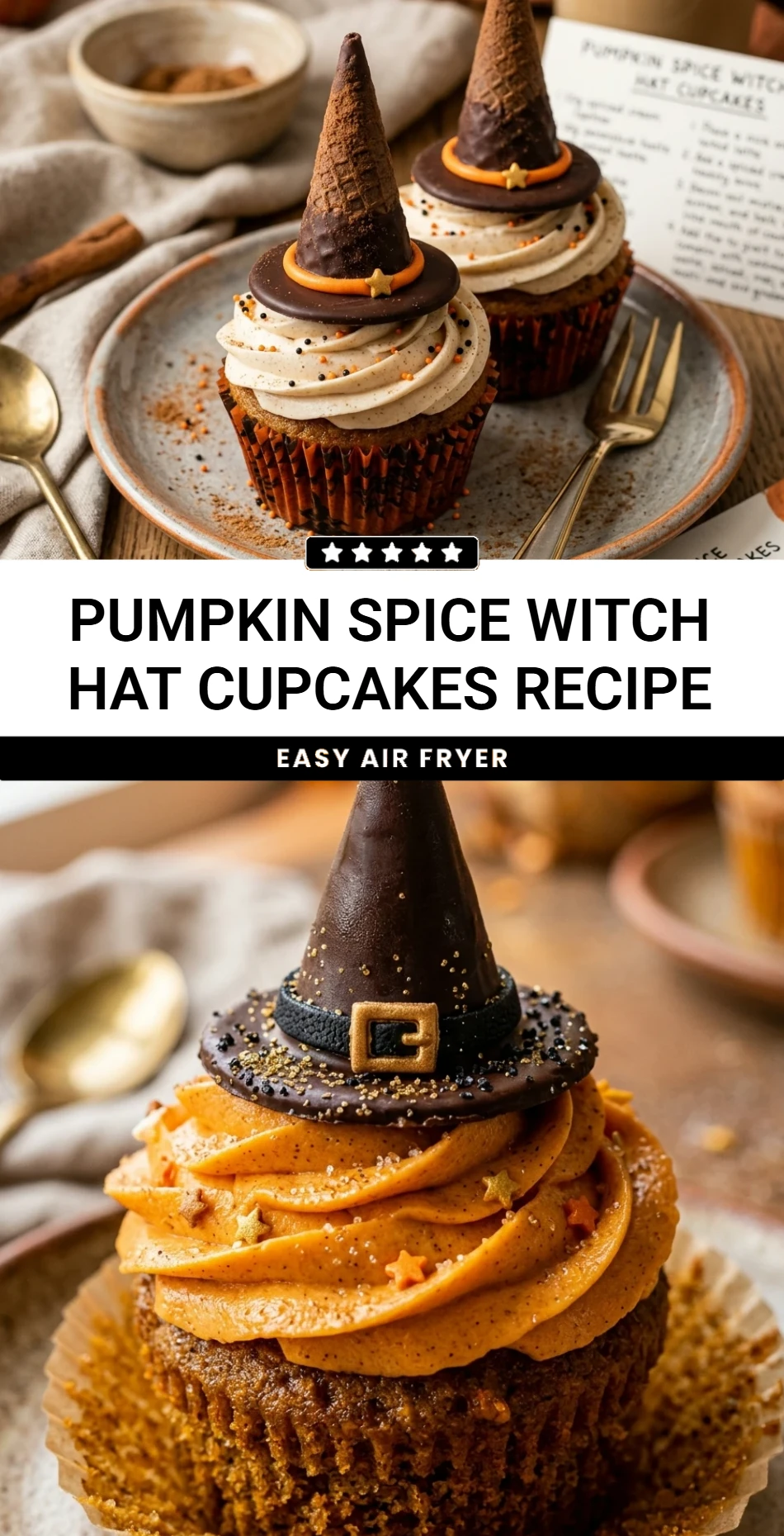Pumpkin Spice Witch Hat Cupcakes Recipe