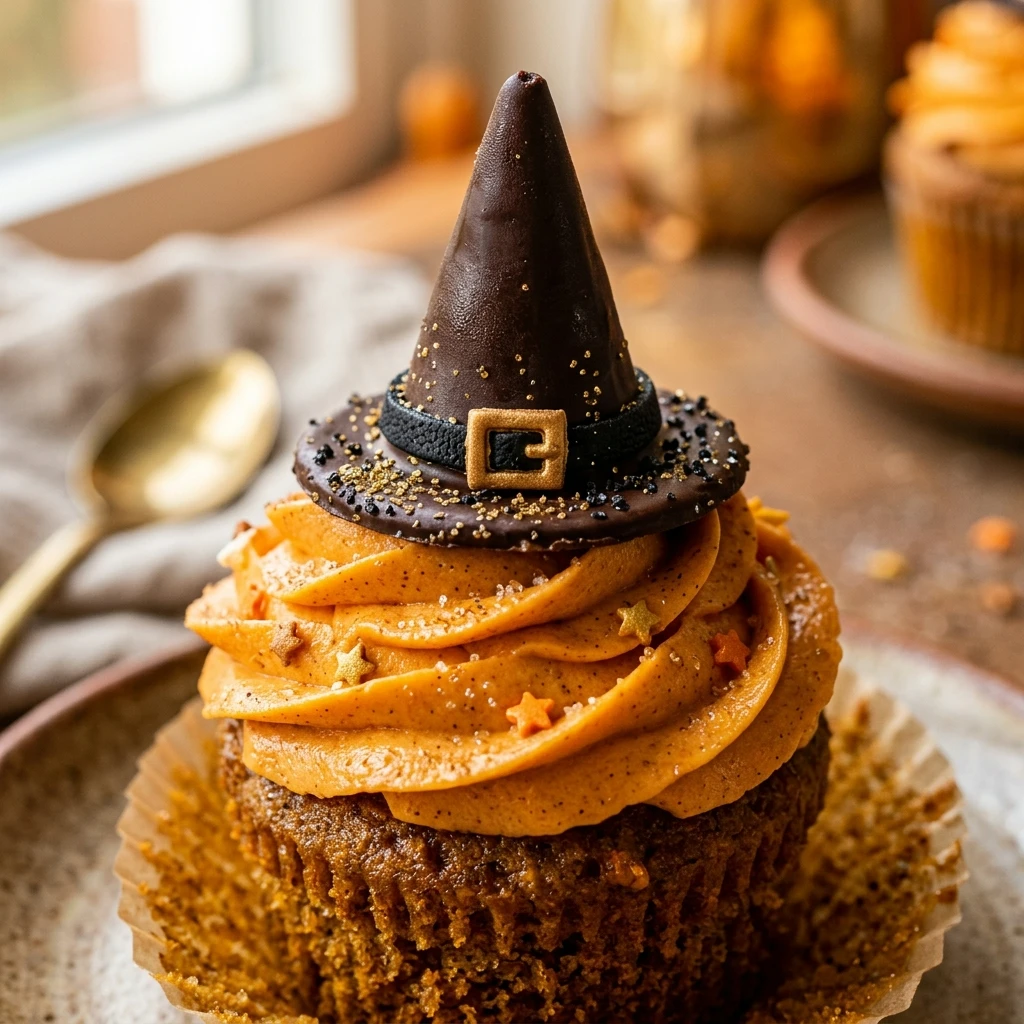 Pumpkin Spice Witch Hat Cupcakes Recipe