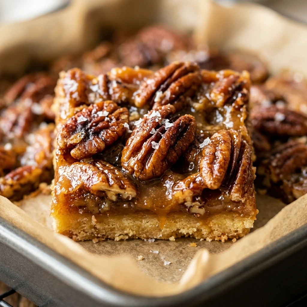 Salted Maple Pecan Pie Bars Recipe
