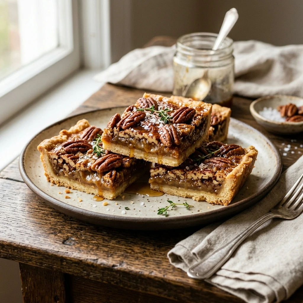 Salted Maple Pecan Pie Bars Recipe