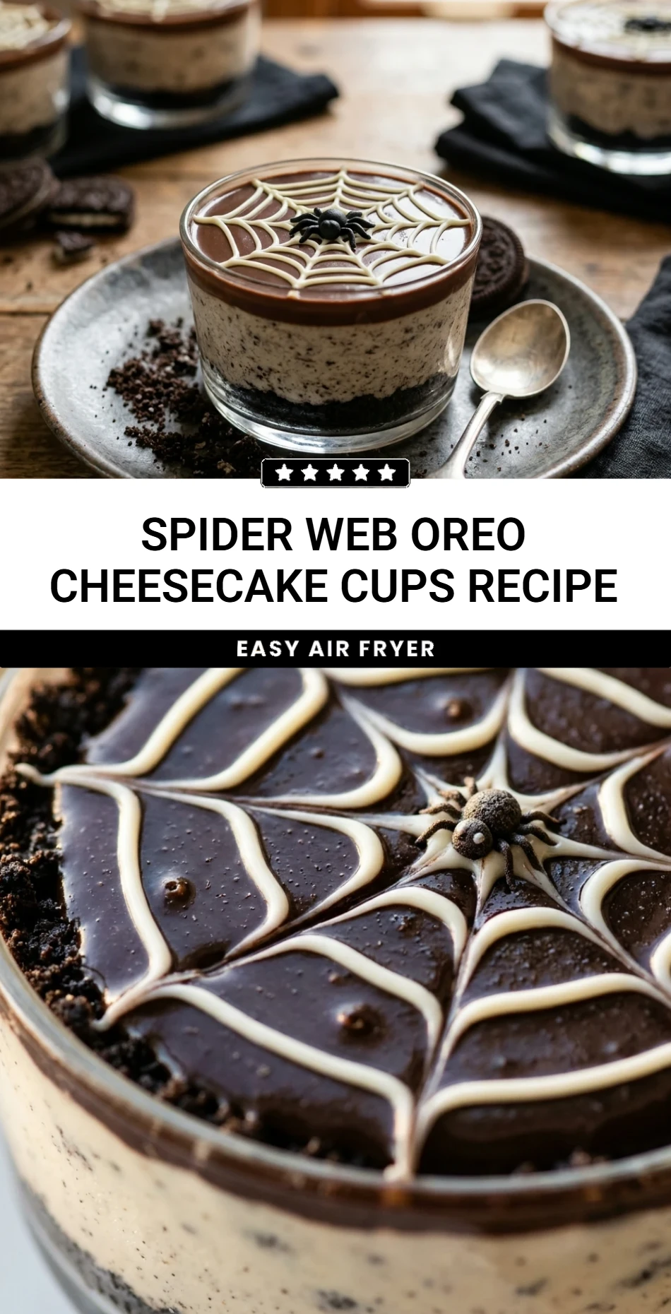 Spider Web Oreo Cheesecake Cups Recipe
