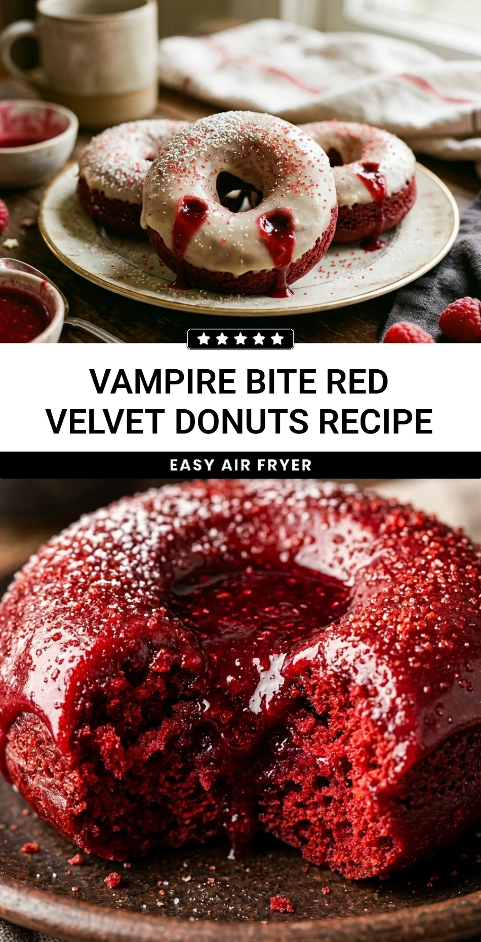 Vampire Bite Red Velvet Donuts Recipe