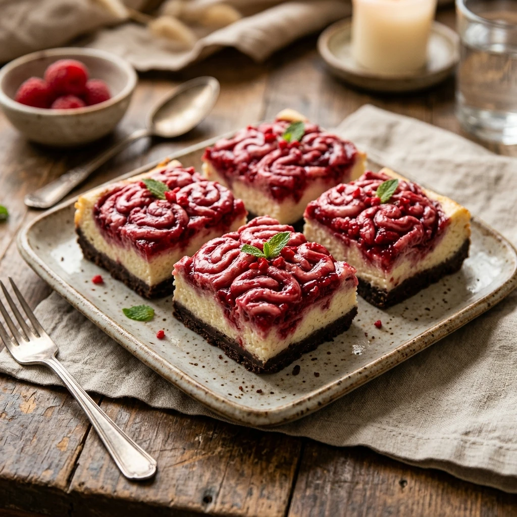 Zombie Brain Raspberry Cheesecake Bars